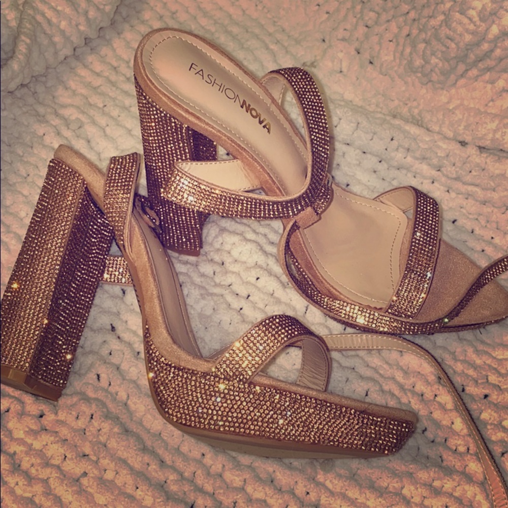 Rhinestone heels fashion nova
